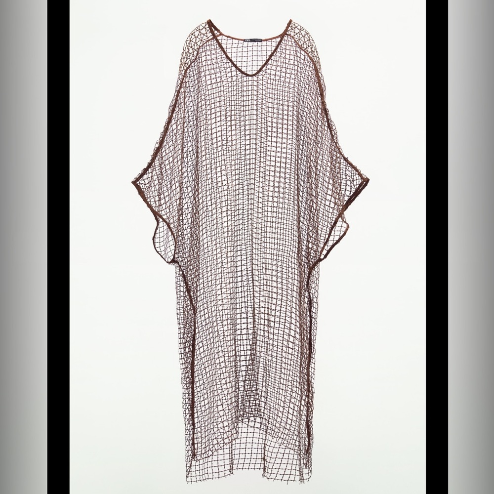 Zara sequins mesh kaftan dress - Picture 5 of 11